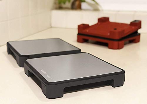 Modular Electric Warming Trays | Folding Trays, Temperature Adjustable, Heated Plates for Easy Serving in Events, Home Parties, Restaurants | Connect Up to 5 Units (2 PACK - 4 Heating Surfaces) (Grey)