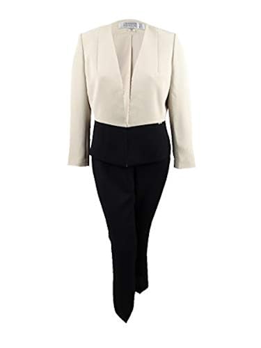 TAHARI ASL Women's Plus Size Colorblocked Pantsuit in Oman Whizz