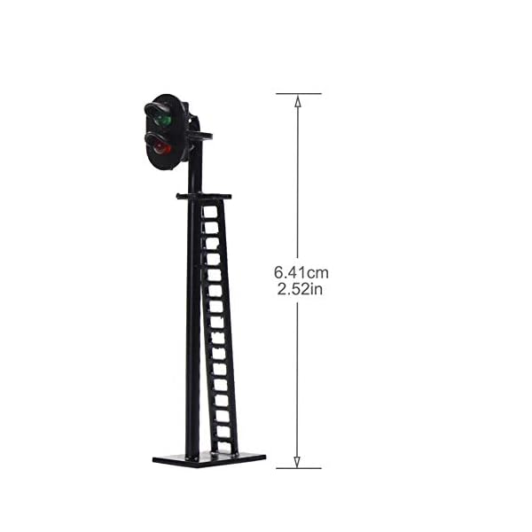 Evemodel JTD03 Neu 5 STK. Ampeln LED Signal Lichtsignal 64mm 12V rot/grün H0 / TT – Bild 6