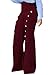 Women High Waist Slit Flared Wideleg Pants Buttons Embellish Flared Trousers
