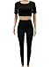 Akmipoem Women's 2 Pieces Outfits Crop Top and Long Pants Tracksuits Set Sportwear