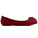 Ollio Women's Shoe Faux Suede Flower Ribbon Ballet Flat