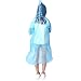 Rain Poncho for Kids-(8pack) Clean Disposable Rain Ponchos with Hood and Drawstring Emergency Poncho(blue)