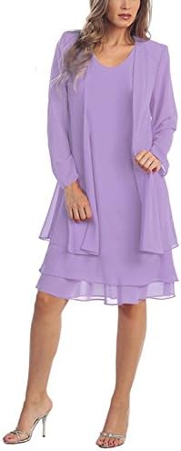 Chiffon Plus Size Mother of The Bride Dresses with Jacket Knee Length