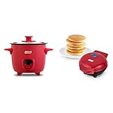 Dash DRCM200GBRD04 Mini Rice Cooker Steamer, Red