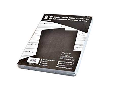 BNC Leather Texture Paper Binding Presentation Covers Pack of 100 Letter Size Dark Green