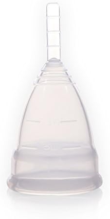 NWDoll Menstrual Cup Best for Collecting Menstruation Flow - Reusable Medical Grade Silicon Menstrual Cup Starter Kit - Feminine Hygiene Cups for Tampons and Sanitary Napkins (Large, Clear)