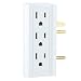 GE 6 Outlet Side Access Outlet Adapter Wall Tap, Turn 2 Outlets Into 6, 3 Prong Outlets on Both Sides, Indoor Rated, UL Listed, White, 54543