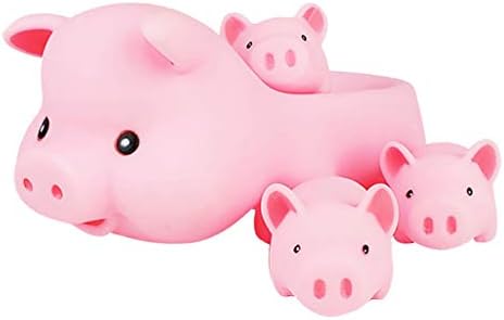 WAOTIER Kid Game Toys Mummy Baby Rubber Race Squeaky Pig Family Bath Toy