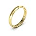 14K Yellow Gold men's and women's plain wedding bands 3mm comfort-fit light