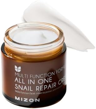 [Mizon] Crema riparatrice a la bava di lumaca (75 g), crema idratante per il viso con estratto di mucina di lumaca, cosmetico coreano tutto in uno, cura delle rughe e delle imperfezioni