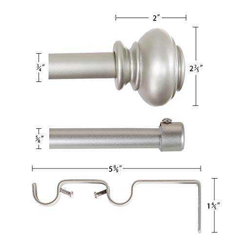 H.VERSAILTEX Window Treatment Rod Set Adjustable Length
