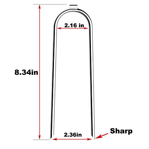 Keymaya Heavy Duty 8'' Trampolines Wind Stakes 0.35 Inch Heavy Duty Stake Safety Ground Anchor Galvanized Steel Wind Stakes (6 pcs Pack)