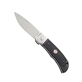 CRKT Ruger Accurate Folding Pocket Knife: Folder with Liner Lock, Plain Edge Blade with Nail Nick and Satin Finish, Woven Nylon Belt Sheath R2203