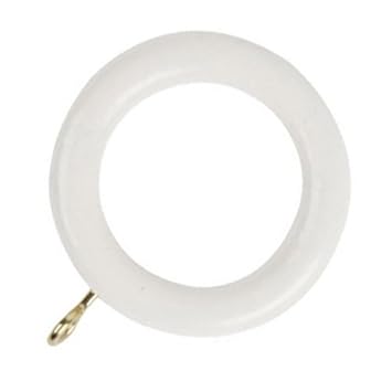 Rolls Woodline 50mm Wooden Curtain Rings White 4 Pack Amazon Co