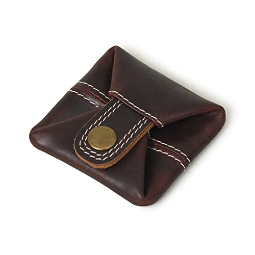 Leather Coin Purse Change Holder Mini Pocket Pouch Wallet for Men Women  (Black Cherry Ghost, Pack of 1)