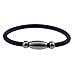 Blue Titanium Silicone Sport Athletic Power Bracelet Magnetic Clasp Baseball Golf Large Size