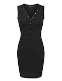 Doublju Slim Fit Deep V-Neck Henley Tank Mini Dress (Plus size available)