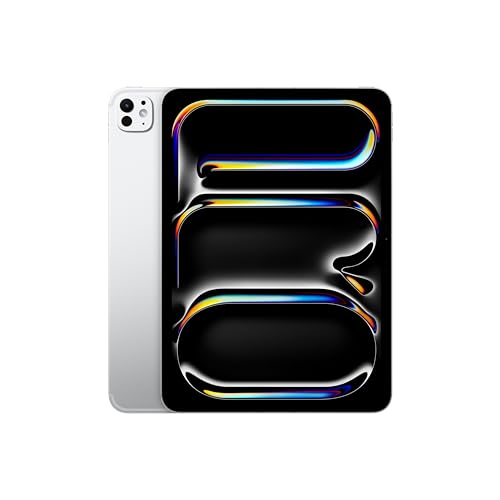 Apple iPad Pro de 11 Pulgadas (M4): Ultra Retina XDR, 2 TB, camara Frontal de 12 Mpx en Horizontal y Trasera de 12 Mpx, Wi-Fi 6E y 5G, Face ID, autonomía de Sol a Sol, Vidrio nanotexturizado - Plata