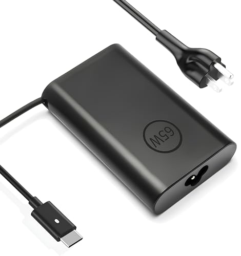 TGHQTR Cargador para Laptop USB C/Tipo C de 65 W,Compatible con Las Series DELL Latitude 3000/5000/7000/9000,Series Inspiron 5000/7000, XPS 13 Chromebook Cargador de Carga Rapida