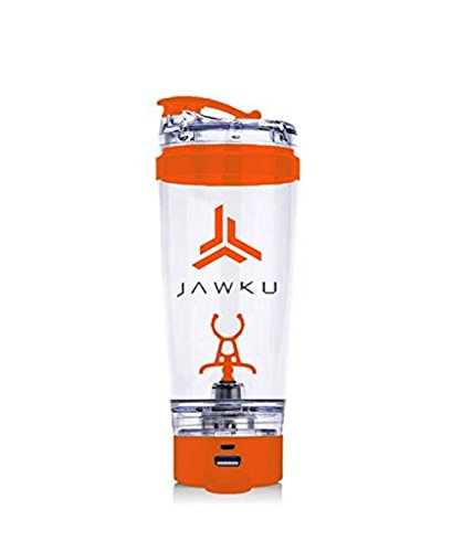 JAWKU Power Shaker Bottle Now with Dry Storage Container // A Powerful 11,000 RPM Mixer and Built-in Charger for Your Devices / 600ml (20oz.) BPA Free/New Dry Storage Container