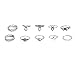 Andyle Bohemian Vintage Punk Ethnic Silver Rings for Women Joint Knuckle Ring Set 10pcs