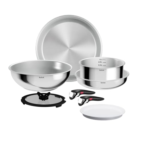 Tefal Ingenio Comfort Max Stainless Steel 8-Piece Cookware Set, Stackable