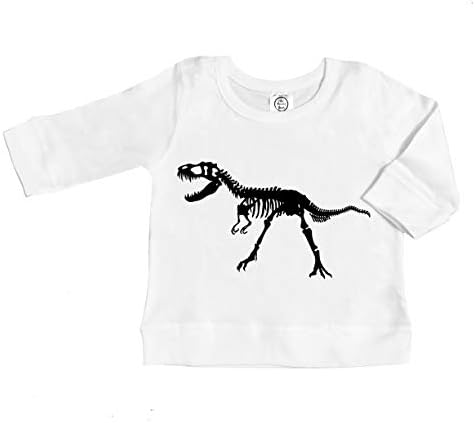 The Spunky Stork Dinosaur Skeleton Organic Cotton Long Sleeve Pullover Shirt
