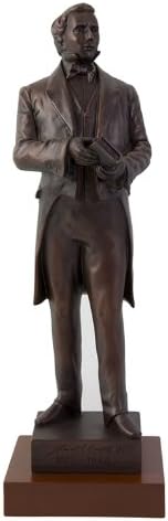 LDS Bronze Cultured Marble 10" Joseph Smith The Prophet Statue with Wood Base - LDS Statues