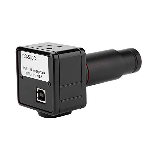 Microscope Camera, 5MP USB Microscope Camera Drive Free Industrial Eyepiece Camera with 0.5X CCD Adapter