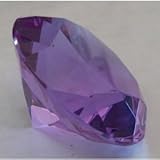 Dark Purple Crystal Glass Diamond Shaped Paperweight 2.25''