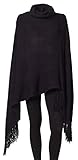 Sportoli Women's Thick Warm Knitted Winter Shawl Cape Poncho Wrap with Cowl Neck