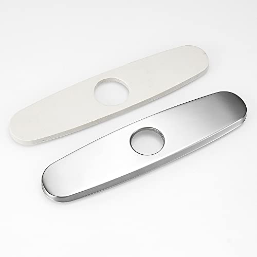 OWOFAN Hole Cover Deck Plate Escutcheon for Bathroom or Kitchen Sink Faucet Single Hole Mixer Tap 10 Inch Stainless Steel Brushed Nickel WF-4102SN