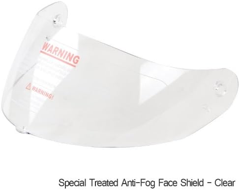 Ionized Special Treated Clear Anti-Fog Anti-Scratch Replacement Motorcycle Helmet Visor Face Shield for IV2 Helmets Model #953