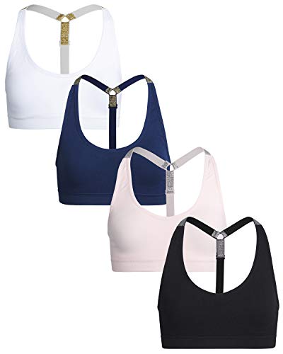 dELiA*s Girls Nylon/Spandex Seamless Sports Bra with Removable Pads (4 Pack) (Small/7-8, Navy/White/Black/Pink)' - Thumbnail 7