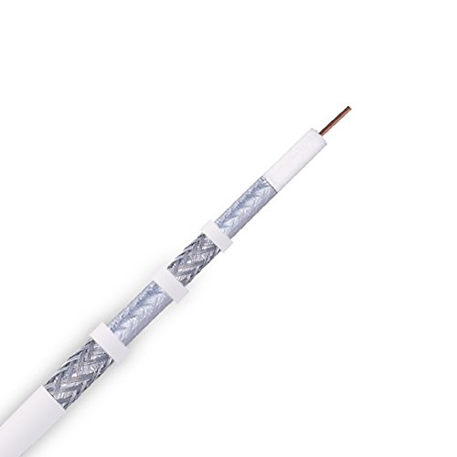 COAX 18AWG QUAD SHIELD SATELLITE TV COAXIAL CABLE 500 FT WHITE RG6
