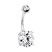 BodyJ4You Big Crystal Belly Button Ring 14G with 1 Belly Retainer