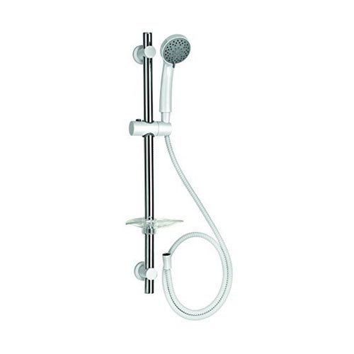 Croydex AM169322 Essentials Three Function Shower Set includes Handset/ Hose/ Riser Rail, White,690mm