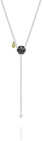 Tacori SN21844 Sterling Silver Sonoma Mist Black Diamonds Pavé Dew Drop Lariat Necklace, 26" (0.19 cttw, H to I Color, I2 to I3 Clarity)