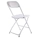 Giantex Set of 5 Plastic Folding Chairs Wedding Party Event Chair Commercial (White Style 2)