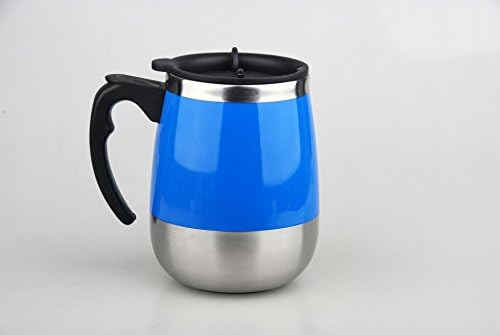 NO MORE "SELF STIRRING MUG" WORDINGS (US MARKET ONLY). NO NEED TO TELL THE WORLD THAT YOU ARE USING SELF-STIRRING MUG. DOUBLE LAYERED STAINLESS STEEL (Blue Color, 450ml/15.2oz)