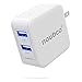 Noubco Dual USB Wall Charger, 4.8A 24W Multi Port AC Charging Adapter with Foldable Plug for iPhone, iPad, Samsung Galaxy, HTC, Huawei, Xiaomi, Blackberry, and more - White
