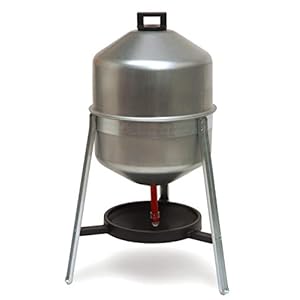 Abbeveratoio per Galline, polli a sifone in lamiera da Litri 30 Circa e Mangiatoia a tramoggia in lamiera con Coperchio… - immagine 4