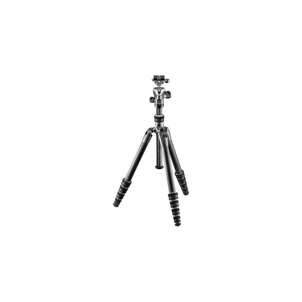 Gitzo Traveler Tripod with Center Ball head - Compact, Foldable and Light, with short column included for ground level shoots - Series 1 - 5 sections - Carbon Fiber - GK1555T-82TQD