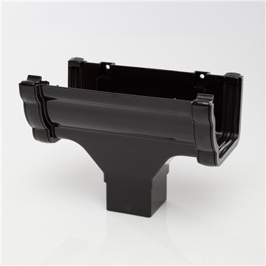 Polypipe RH705b Black Sovereign Running Outlet 117x75 High Capacity Ogee Gutter System
