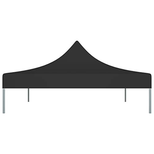 vidaXL Partyzelt Dach UV-beständig Wasserbeständig Ersatzdach Dachplane Zeltdach Ersatz Dach Plane für Gartenzelt Pavillon 4,5x3m Schwarz 270g/m² – Bild 5