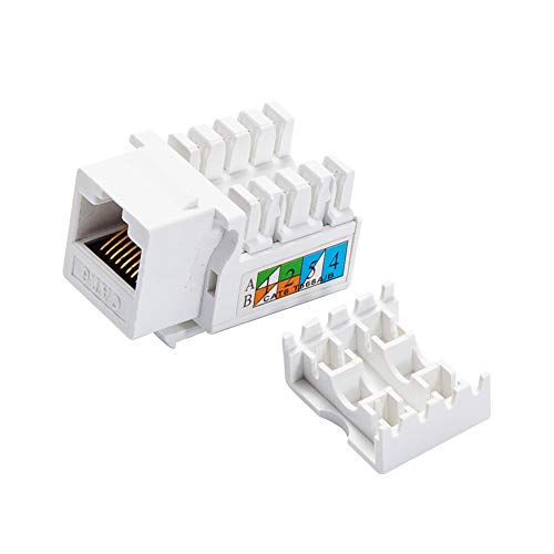 Generic Keystone Jack RJ45 Ethernet Module Cat6 Network Coupler Punch Down Adapter Compatible Cat 6/5e/5 Connector(10 Pack) - Thumbnail 2
