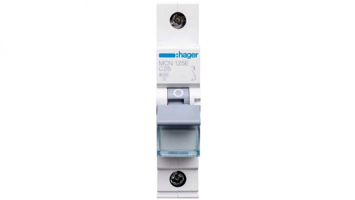 Hager Polo 3250614313684 Circuit Breaker 1P C 25A 6kA AC MCN125E