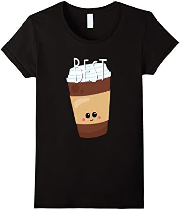 Women's Bestie Shirt Cute Food BFF Best Friend Coffee Cup Teen Funny Small Black