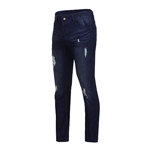 Caopixx Men Casual Trouser Biker Ripped Skinny Jeans Frayed Slim Fit Denim Pants Mens Shorts - Thumbnail 4